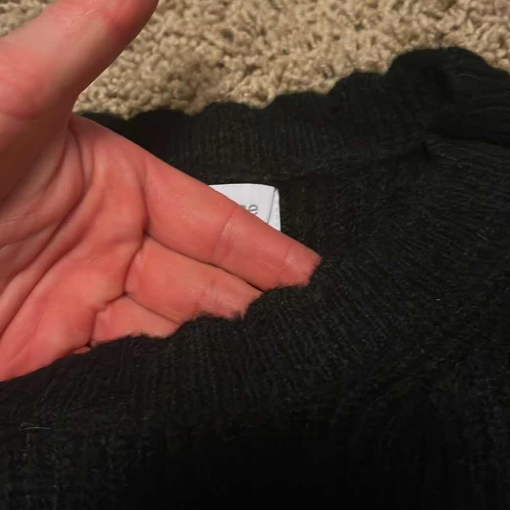 Liz Claiborne Black Scallop Neck Sweater - Picture 3 of 7